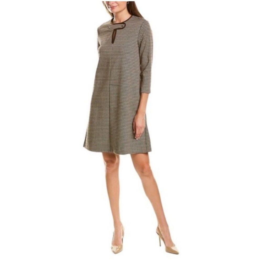 NWT J. McLaughlin Penelope Charcoal Black Houndstooth Jacquard Dress Women’s XS